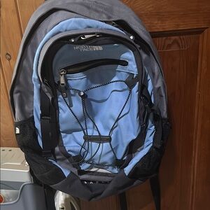 The North Face Blue and Gray Backpack Durable and Stylish